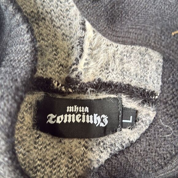 TALISHKO Tailbone Pattern Jacquard Sweater Hoodie‎ Large Black New in packaging - Picture 6 of 7